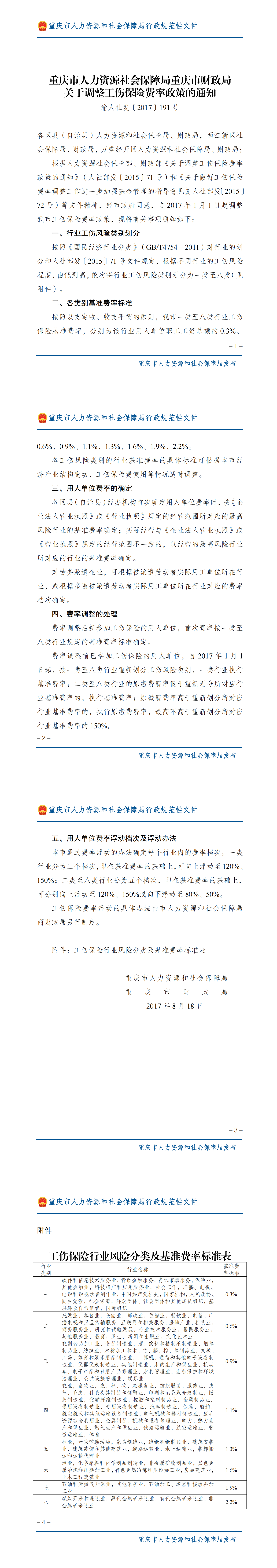 重庆市人力资源社会保障局重庆市财政局关于调整工伤保险费率政策的通知 （4）_00.png