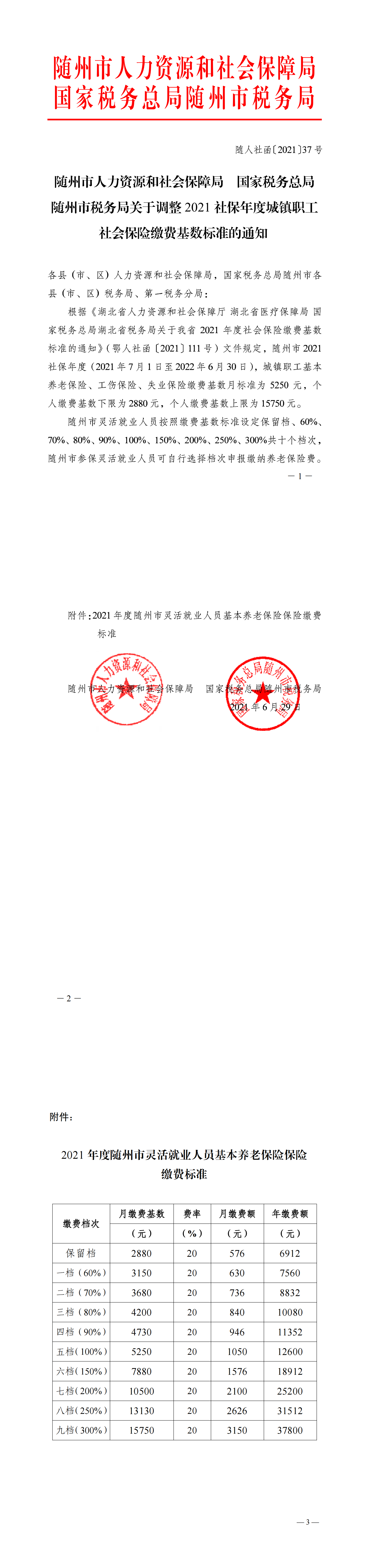 随人社函〔2021〕37？号（2个单位）关于调整2021社保年度城镇职工社会保险缴费基数标准的通知_00.png