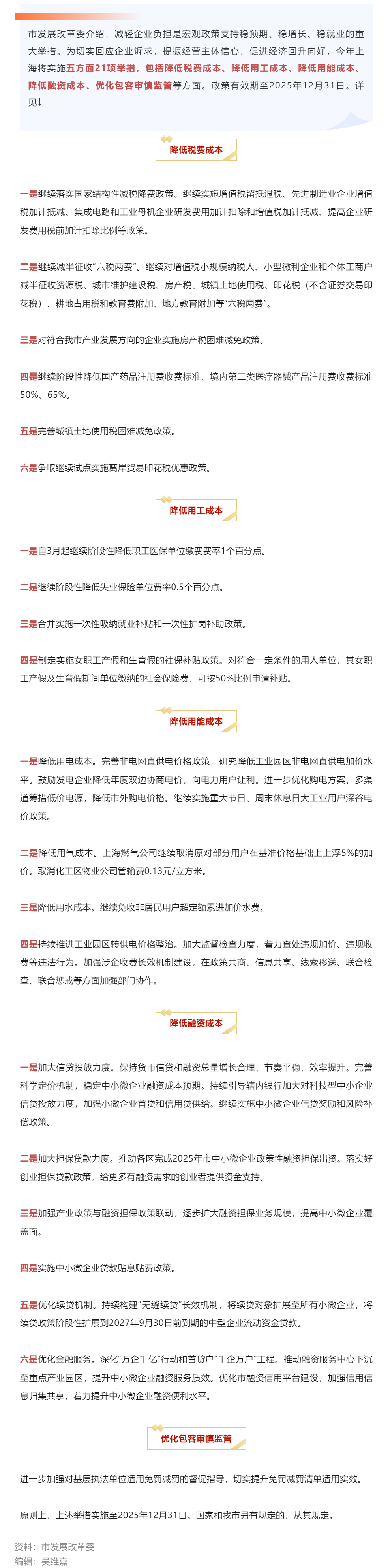 继续减半征收“六税两费”、实施中小微企业贷款贴息贴费政策……沪发布21项减轻企业负担举措.png